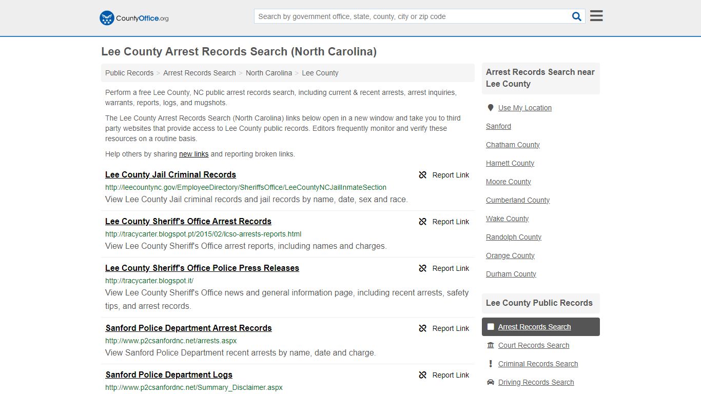 Arrest Records Search - Lee County, NC (Arrests & Mugshots)